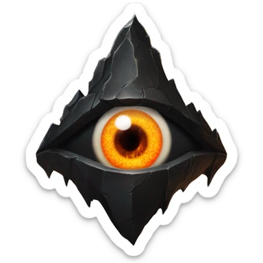Eye of Sauron with glowing orange iris, set in a dark tower of Mordor sticker