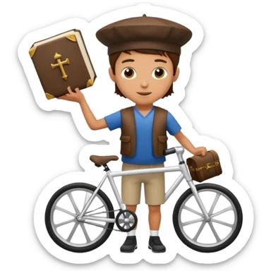 Cycle rider carrying torah sticker