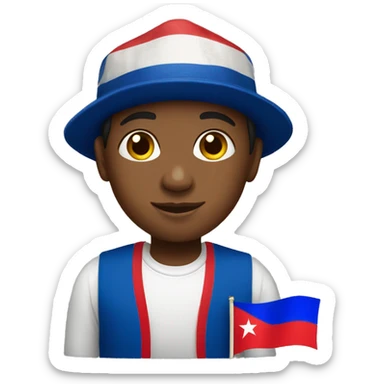 cuban young with Cuba flag  sticker