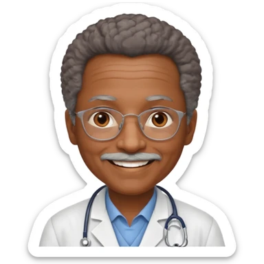 aftican american doctor emoji a bit older sticker