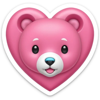 Oso gummy color aguamarina corazón rosa kawaii sticker