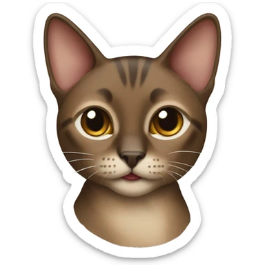 Dark Brown - beige thai cat sticker