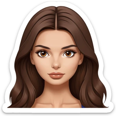 Beautiful woman with long brown hair, model, Emily Ratajkowski sticker