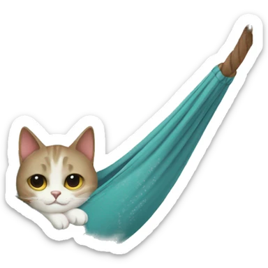 Cat in hammock sticker