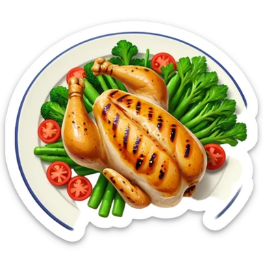Grilled Chicken with Steamed Vegetables sticker