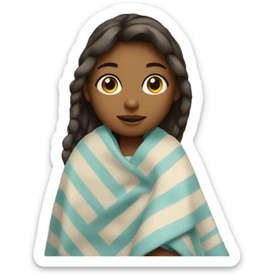 a girl with a blanket  sticker