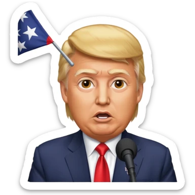 Donald Trump speaking at a rally sticker