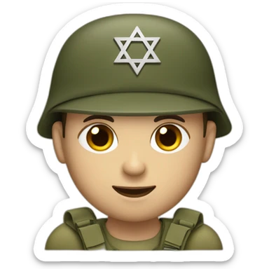 A Jewish soldier with an IDF uniform and a cap sticker