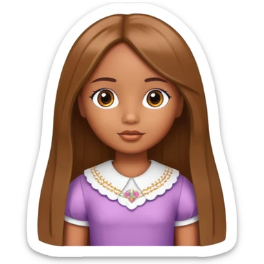 uma boneca morena com o cabelo liso sticker