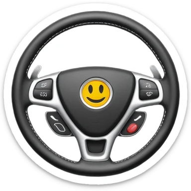 car with just a steering wheel  sticker