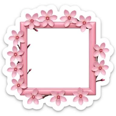 pink photo frame of a blossom sticker