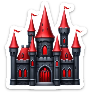 Dark Vampire Castle with the colors red and black sticker