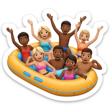 Tubing with friends 6 black people 1 white girl sticker