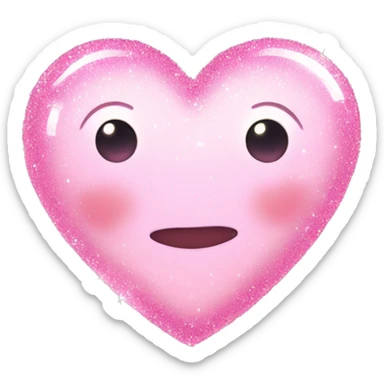 light pink heart with lots of sparkles sticker