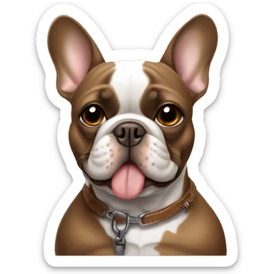 French Bulldog in Brown with chewing gun sticker
