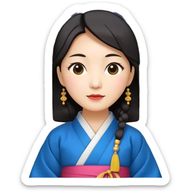 50's korean woman in front of a palace in seould sticker