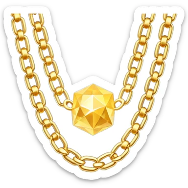 fantasy magic heavenly golden chains low poly sticker