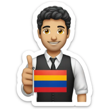 Armenian guy with flag of germany at the hand sticker