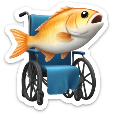 Fish in wheelchair  sticker