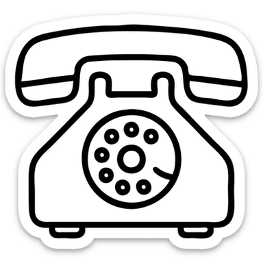 classic rotary telephone minimal lines icon style sticker