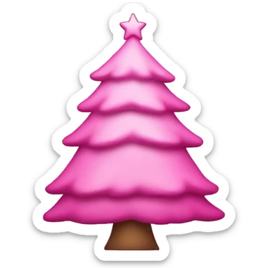Pink christmas tree sticker