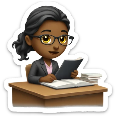 Girl studying business  sticker