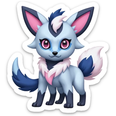 Pastel Absol-Zorua-Umbreon-fusion (full body) sticker