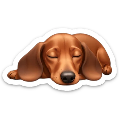 Cute Lady brown Dachshund sleeping sticker
