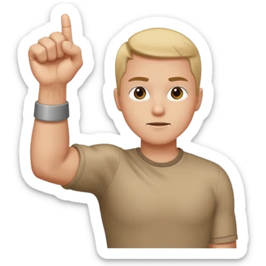 Bras tendu à l’horizontal avec le point fermé sticker