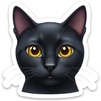 Two black cats with different colored eyes sticker