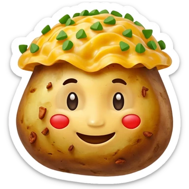 Happy loaded baked potato smiling sticker
