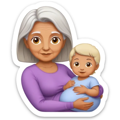 pregnant old lady sticker