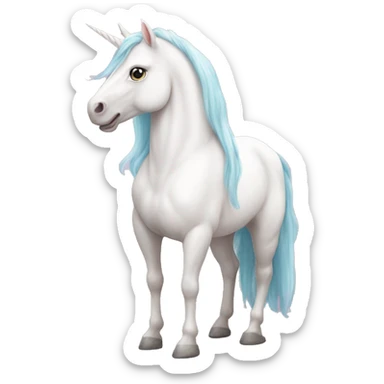 Fullbody White unicorn with pastel color mane  sticker