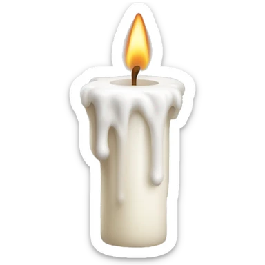 white long candle melting sticker