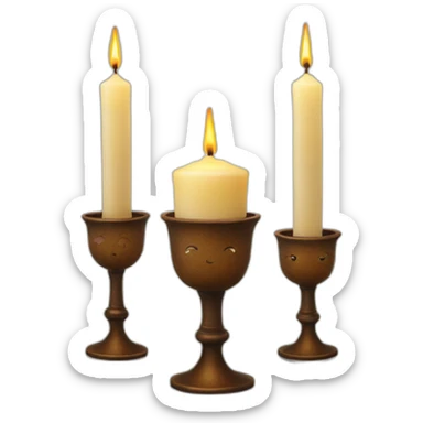 2 large and one small shabbat candles sticker