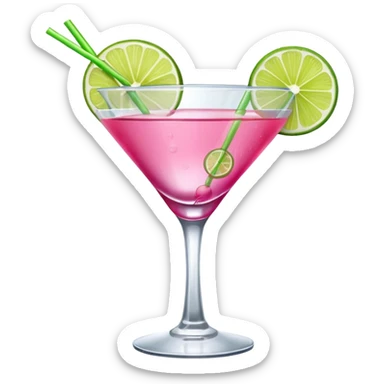 cosmopolitan with a piece of lime hanging from the rim sticker