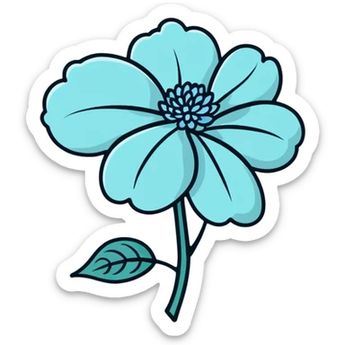 Artistic Japanese hydrangea (ajisai) flower in zen-inspired minimalist style, soft color palette, calligraphic brush-like strokes, with seasonal raindrop elements sticker