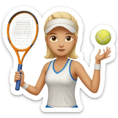 blonde woman playing tennis sticker