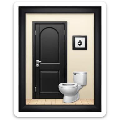 toilet front of a short door  sticker