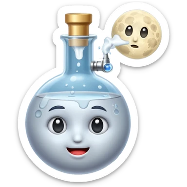 moon knocked over like dropped flask sticker