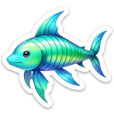 Elemental algae-like fins-type-water-type magical colorful exotic animesque Pokémon-Fakémon-animal-creature sticker