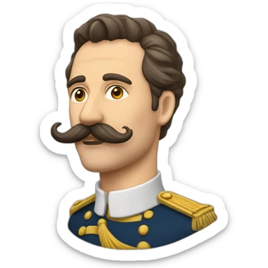 Homme ave la moustache du dictateur du début du 20ieme siècle et une raie sur le côté sticker