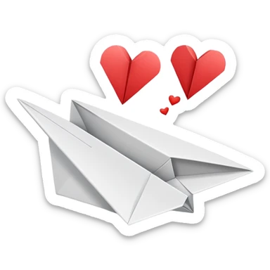 Paper airplane with heart for 'Story of My Life' by One Direction sticker