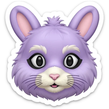 bunny face in a pastel lavender ski bank robber mask  sticker