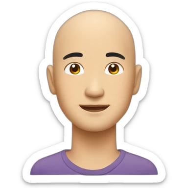 Handsome bald asian guy sticker