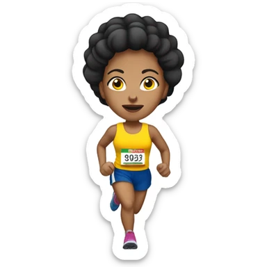 short light skin Ecuadorian woman runner with ear gauges sticker