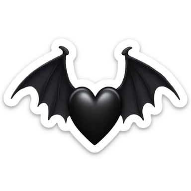 Black heart with bat wings  sticker