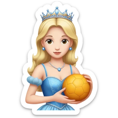 A princess with a ball on her back sticker