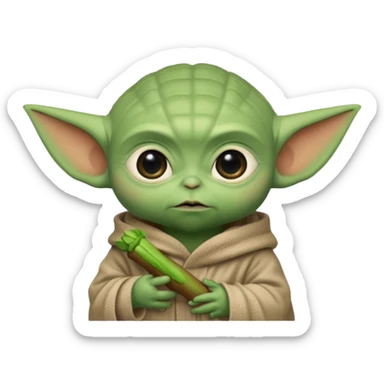 Baby Yoda with a blunt sticker