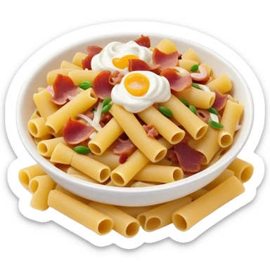 I want a pasta emoji with lardons, onions and fresh cream pls babe with an emoji style sticker